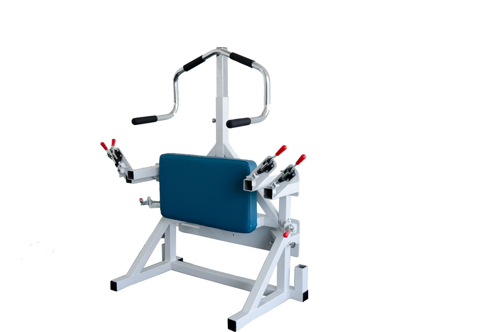 adjustable pull-up bar accommodates persons<br> from 5' to 6'4" in height